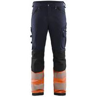 Highvis housut 4-way stretch Mariininsininen/Huomio oranssi - Blåkläder