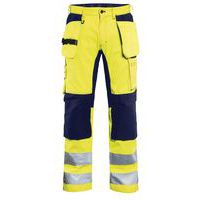 Highvis riipputaskuhousut stretch Huomio keltainen/Mariininsininen - Blåkläder