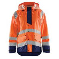 Highvis sadetakki, taso 3 Huomio oranssi/Mariininsininen - Blåkläder