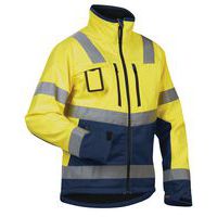 Highvis softshelltakki Huomio keltainen/Mariininsininen - Blåkläder