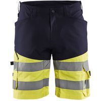 Highvis shortsit stretch Mariininsininen/Huomio keltainen - Blåkläder