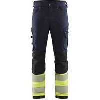 Naisten highvis riipputaskuhousut 4-way stretch Huomio keltainen/Musta - Blåkläder