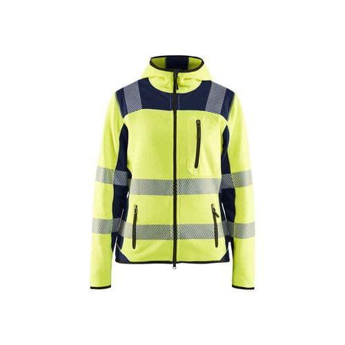 Naisten highvis takki neulottu Huomio keltainen/Musta - Blåkläder