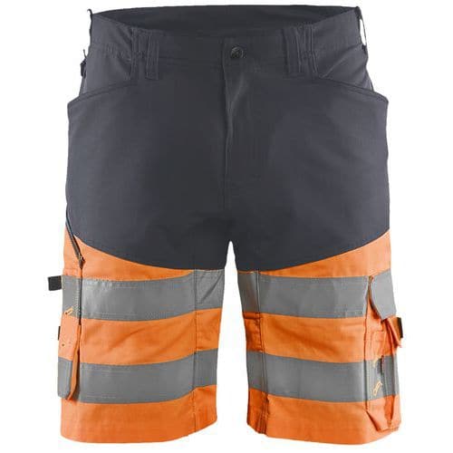 Highvis shortsit stretch Grafiitinharmaa/Huomio keltainen - Blåkläder