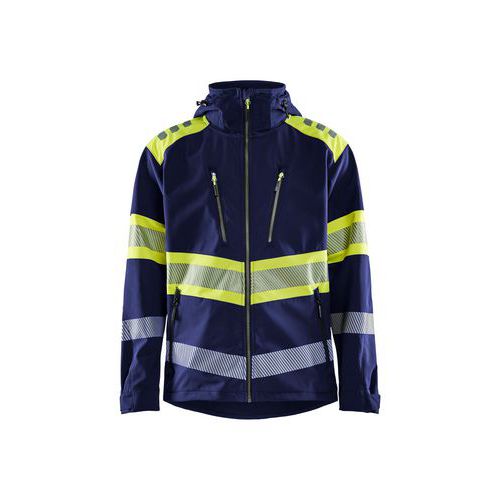 Highvis Softshelltakki Mariininsininen/Huomio keltainen - Blåkläder