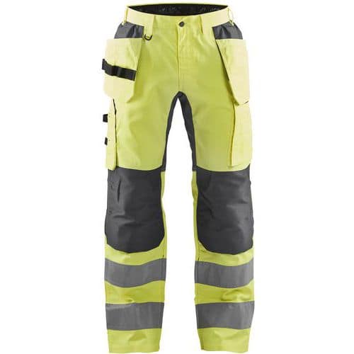 Highvis riipputaskuhousut stretch Grafiitinharmaa/Huomio oranssi - Blåkläder