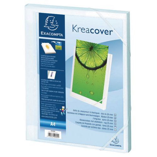 Kreacover A4-viilalaatikko 25 mm selkärangalla, 0,7 mm