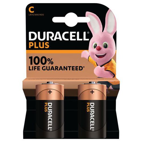 Plus 100 % C alkaliparisto - 2 tai 4 kpl - Duracell