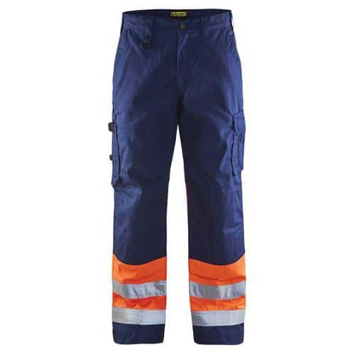 Highvis housut Mariininsininen/Huomio oranssi - Blåkläder