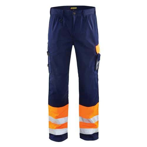 Highvis housut Huomio oranssi/Mariininsininen - Blåkläder