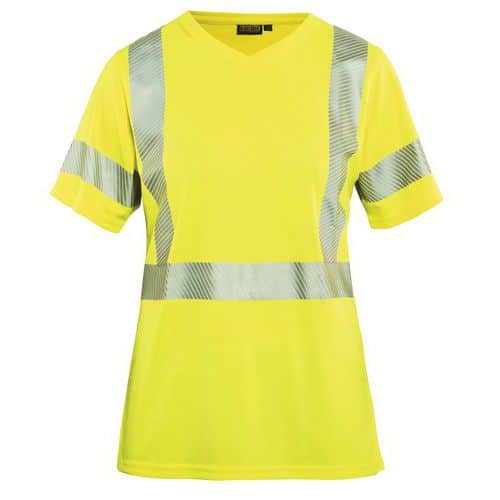 Naisten highvis t-paita, UV-suoja Huomio keltainen - Blåkläder