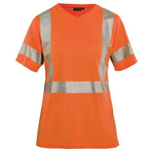 Naisten highvis t-paita, UV-suoja Huomio oranssi - Blåkläder