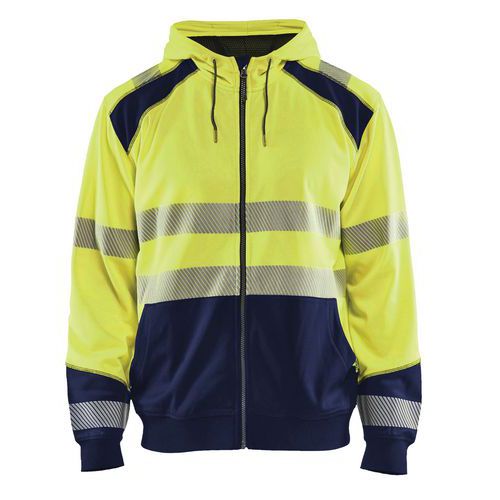 Highvis huppari Huomio keltainen/Mariininsininen - Blåkläder