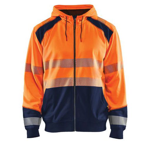 Highvis huppari Huomio oranssi/Mariininsininen - Blåkläder