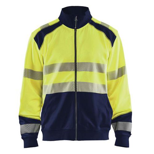 Highvis college vetoketjulla Huomio keltainen/Mariininsininen - Blåkläder