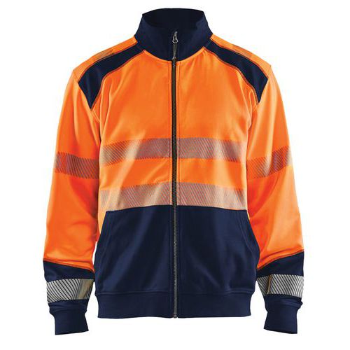 Highvis college vetoketjulla Huomio oranssi/Mariininsininen - Blåkläder