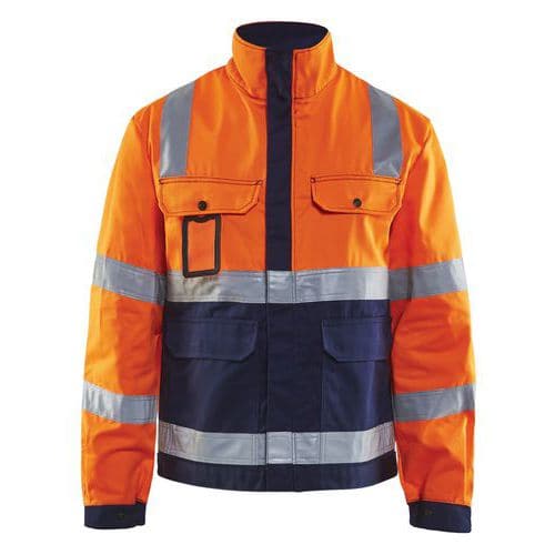 Highvis takki Huomio oranssi/Mariininsininen - Blåkläder