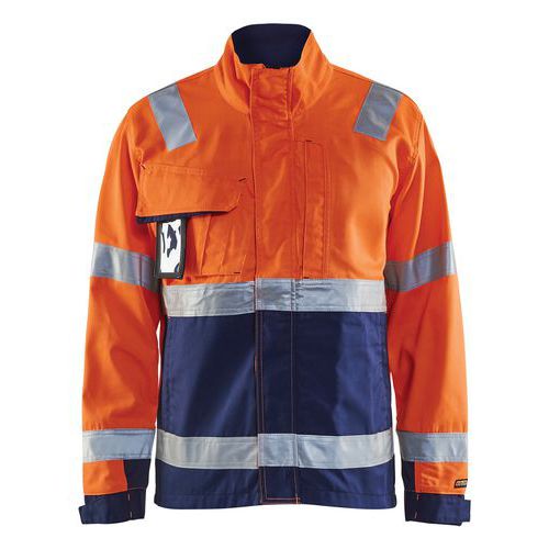 Highvis takki Huomio oranssi/Mariininsininen - Blåkläder