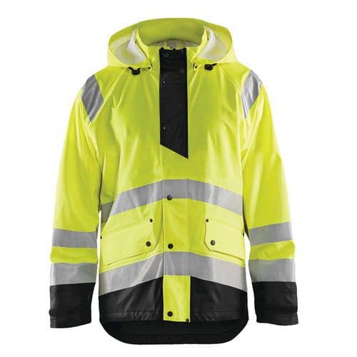 Highvis sadetakki, taso 1 Huomio keltainen/Musta - Blåkläder