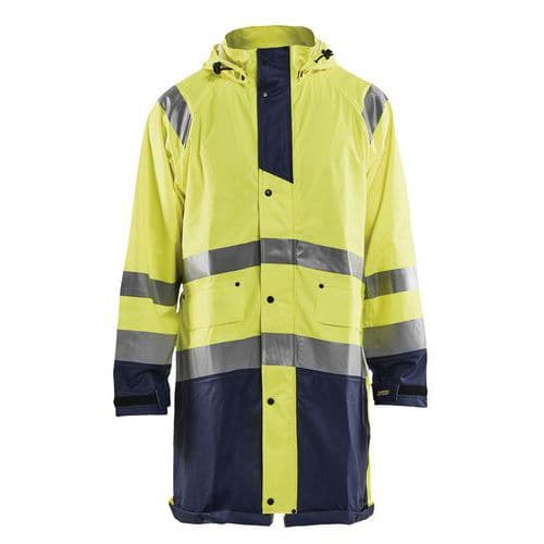 Highvis sadetakki, TASO 1 Huomio keltainen/Mariininsininen - Blåkläder