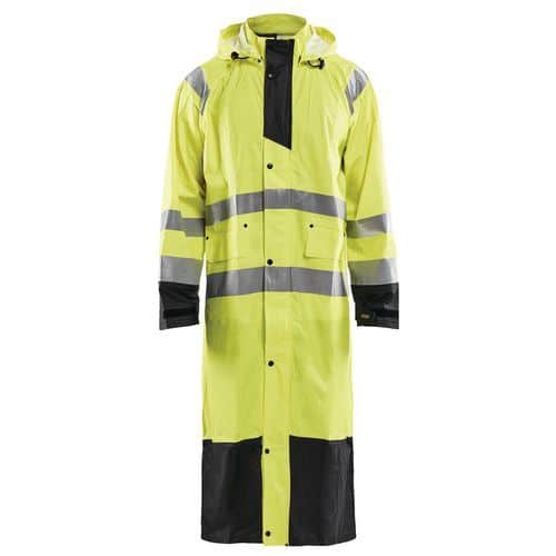 Highvis pitkä sadetakki, TASO 1 Huomio keltainen/Musta - Blåkläder