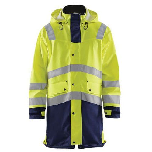 Highvis sadetakki, TASO 3 Huomio keltainen/Mariininsininen - Blåkläder