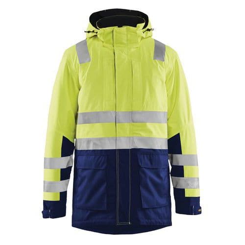 Highvis talviparka Huomio keltainen/Mariininsininen - Blåkläder