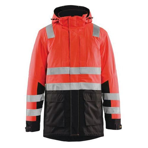 Highvis talviparka Huomio punainen/Musta - Blåkläder