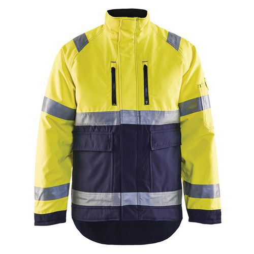 Highvis talvitakki Huomio keltainen/Mariininsininen - Blåkläder