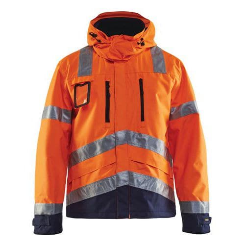 Highvis kuoritakki Huomio oranssi/Mariininsininen - Blåkläder