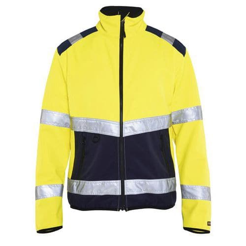 Highvis softshelltakki Huomio keltainen/Mariininsininen - Blåkläder