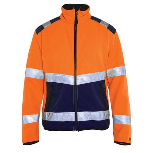 Highvis softshelltakki Huomio oranssi/Mariininsininen - Blåkläder