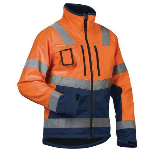 Highvis softshelltakki Huomio oranssi/Mariininsininen - Blåkläder