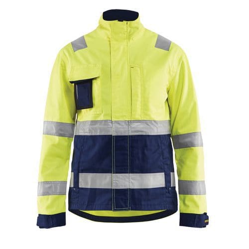 Naisten highvis takki Huomio keltainen/Mariininsininen - Blåkläder