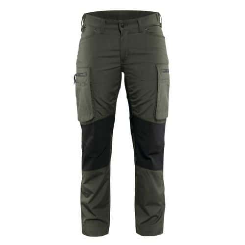 Naisten housut Stretch Army green/Musta - Blåkläder