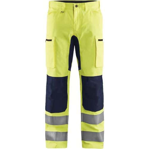 Highvis housut Stretch Huomio keltainen/Mariininsininen - Blåkläder