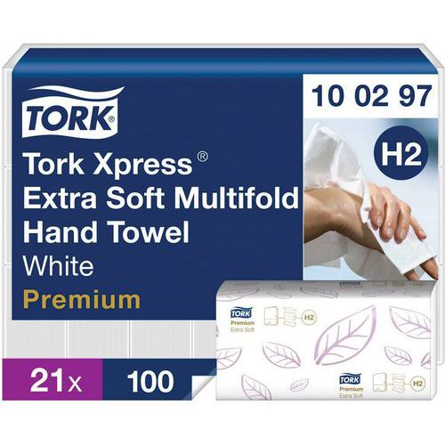 Tork Premium H2 ‑käsipyyhkeet – taitetut