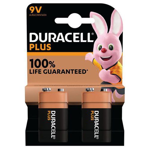 Plus 100% 9 V ‑alkaliparisto - 2 yksikköä - Duracell