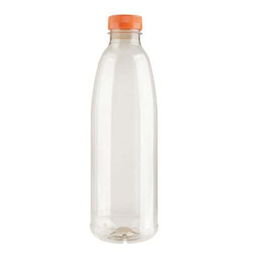 PET-pullo 250 ml – 1 l + oranssi korkki – Bunzl