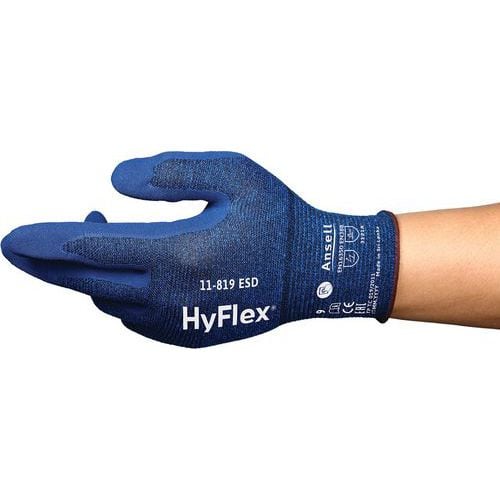 Ergonomiset HyFlex®-suojakäsineet 11-819 ESD- Ansell