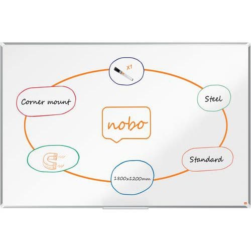 Whiteboard Premium Plus magneettinen teräspinta - Nobo