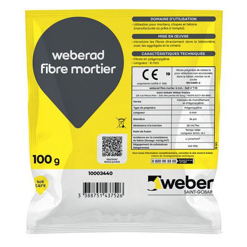 Weberad-kuitulaasti 6 mm - 100 g - Weber Saint Gobain