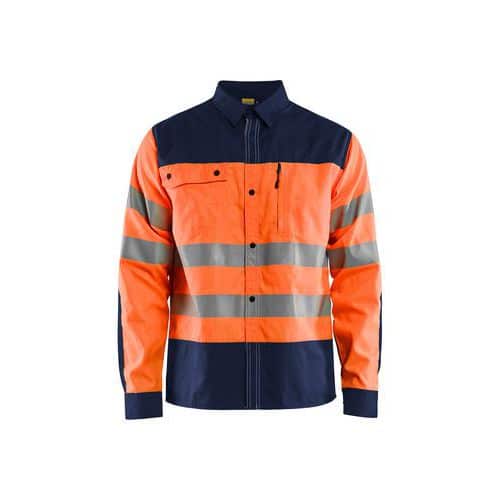 Highvis paita Huomio oranssi/Mariininsininen - Blåkläder