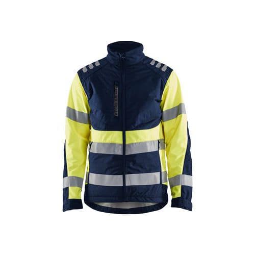 Highvis Softshelltakki Musta/Huomio keltainen - Blåkläder